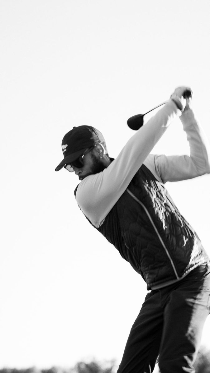 Black and white golf swing portrait by Jubilee Digital Studio